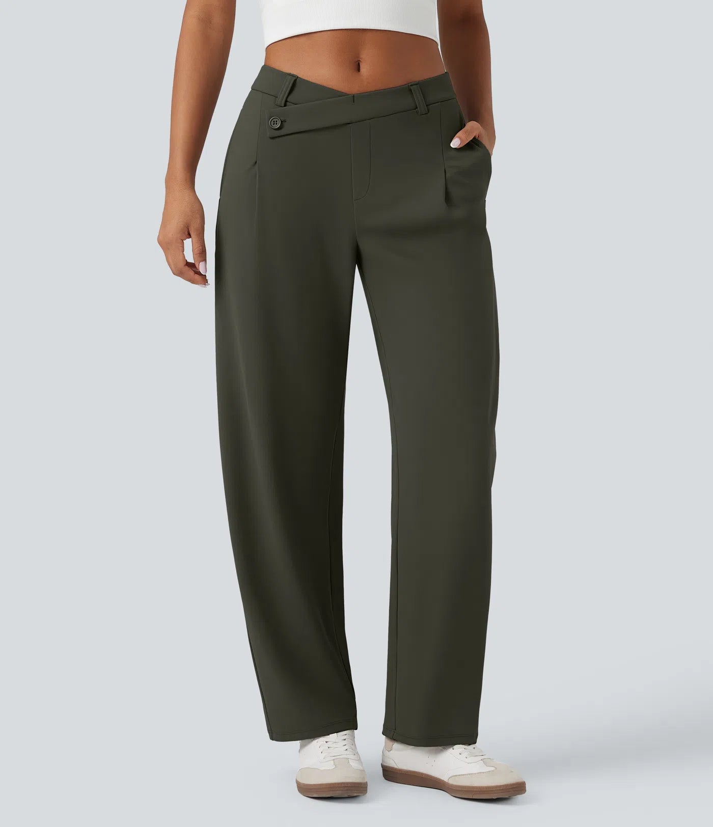 Pantalon Éclipse — Coupe Asymétrique & Taille Médiane