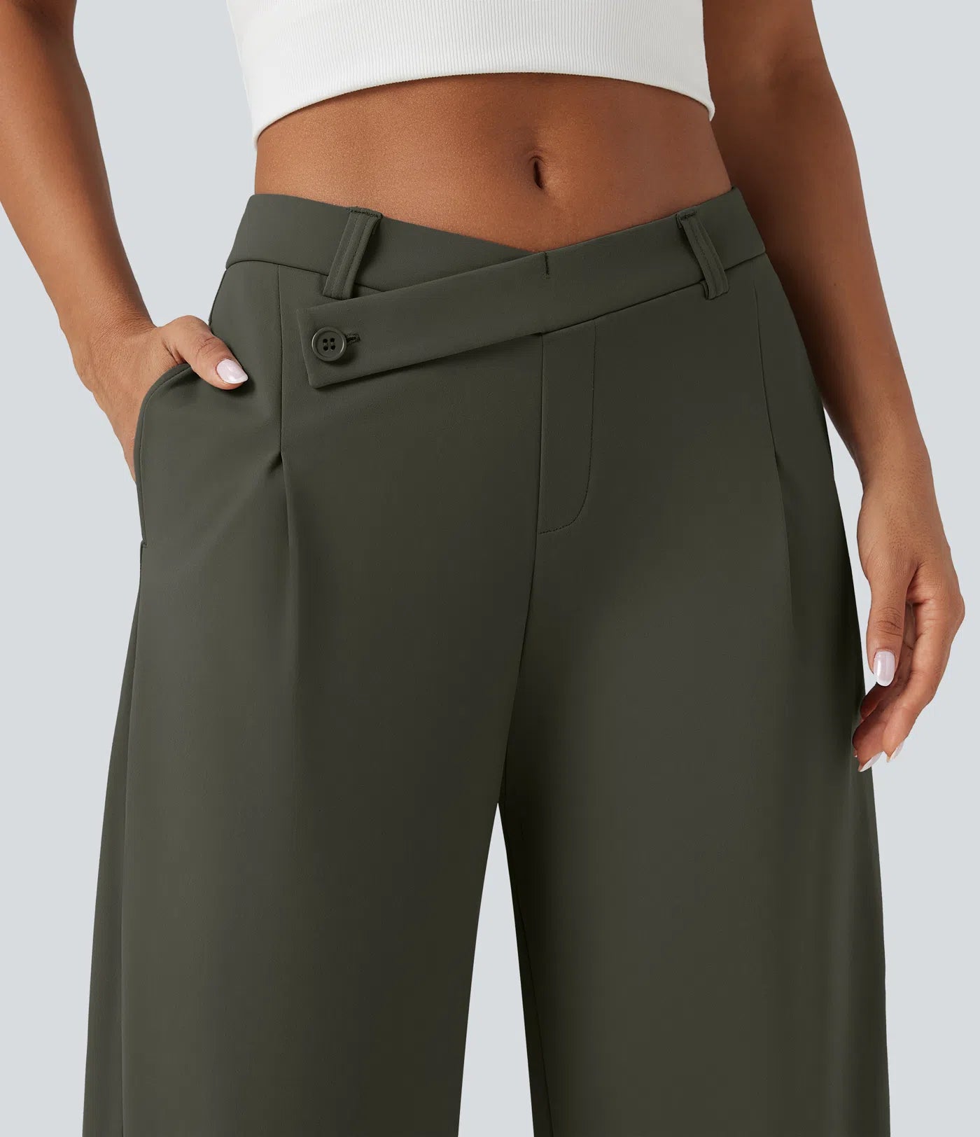 Pantalon Éclipse — Coupe Asymétrique & Taille Médiane