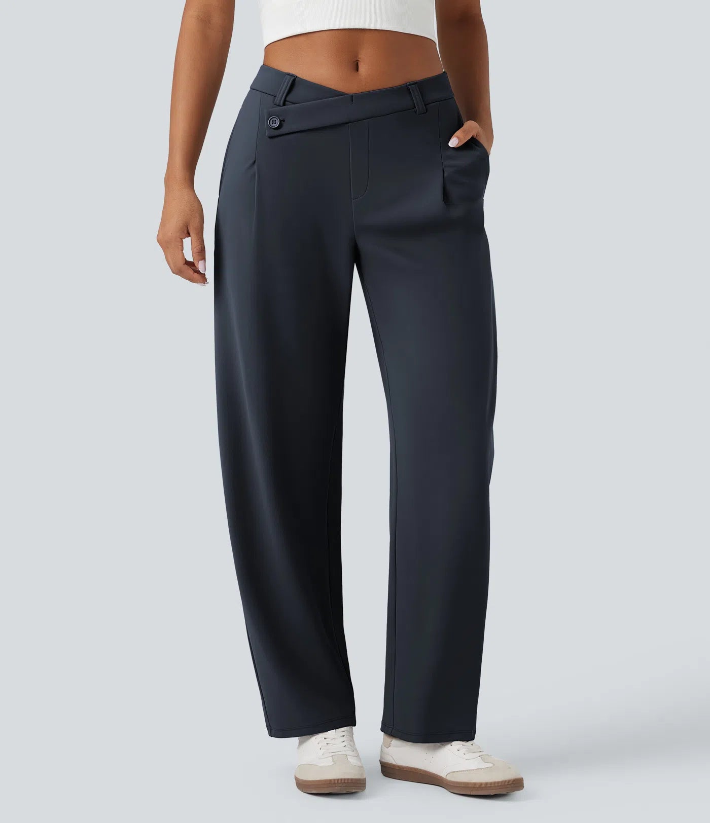 Pantalon Éclipse — Coupe Asymétrique & Taille Médiane