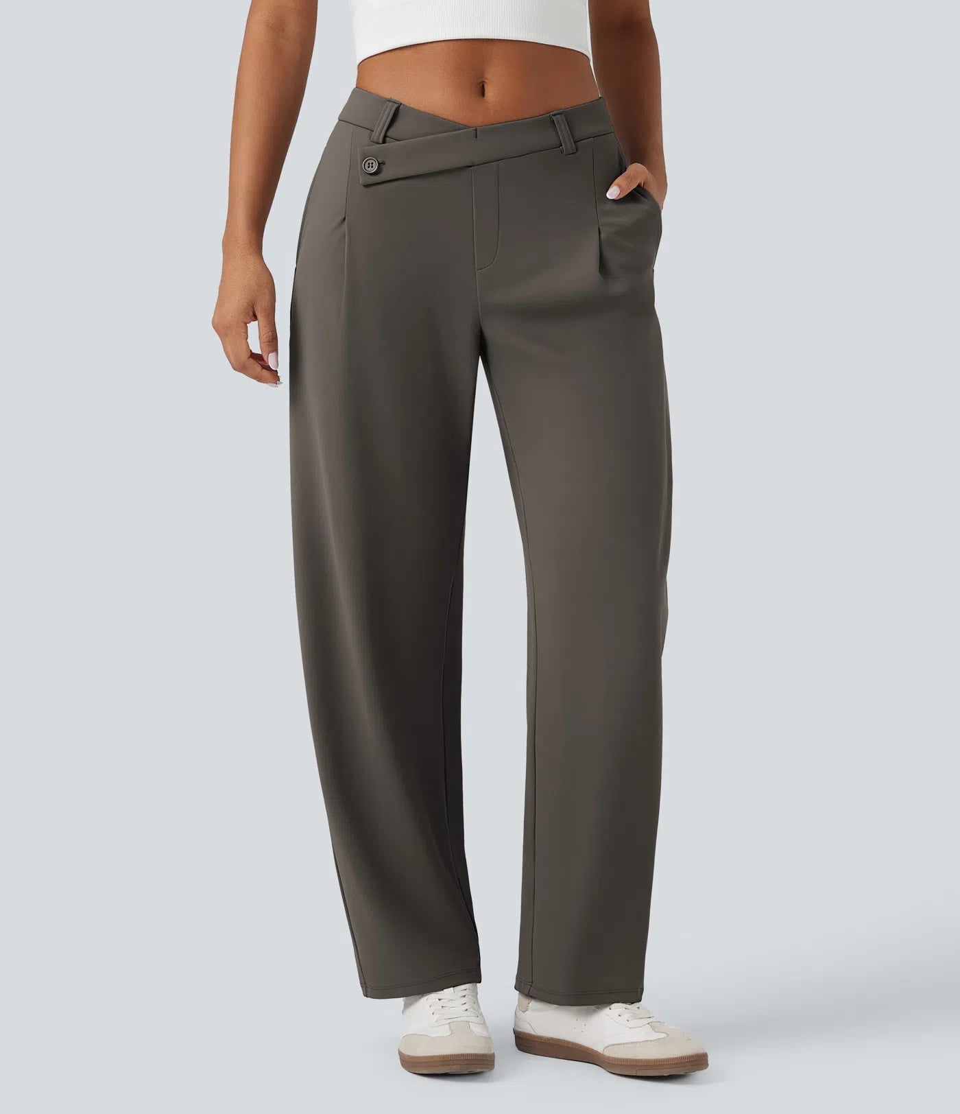 Pantalon Éclipse — Coupe Asymétrique & Taille Médiane